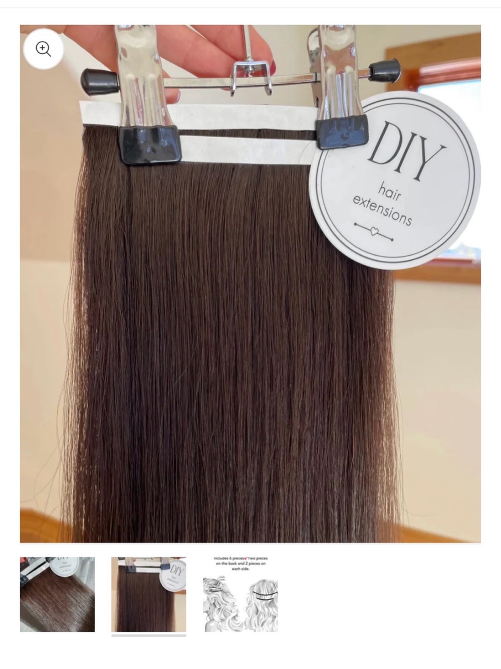 Hair Extensions - Medium Brown Straight Tape-In